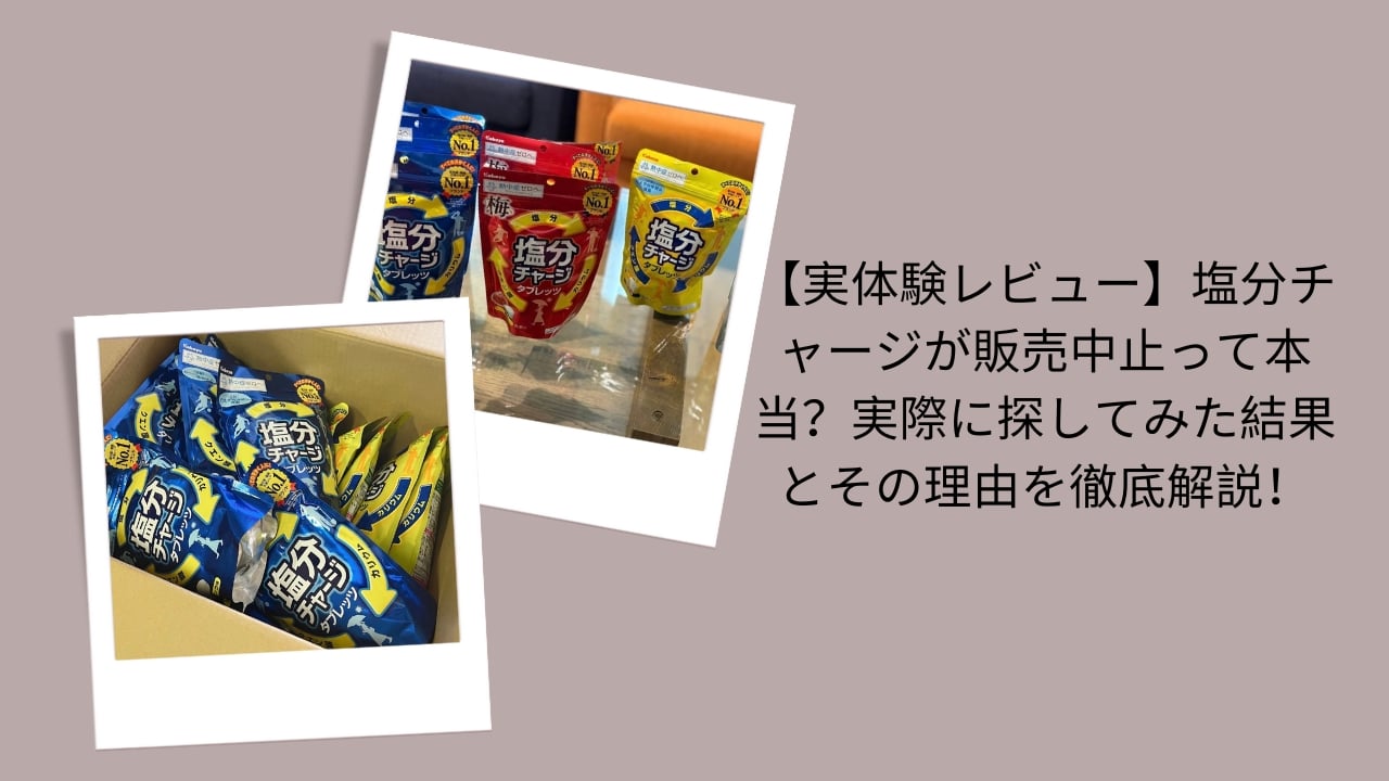 塩分チャージ 販売中止 本当？, 塩分チャージ どこで買える 探してみた, 塩分チャージ 販売中止 理由 解説, 塩分チャージ 在庫状況 実体験レビュー