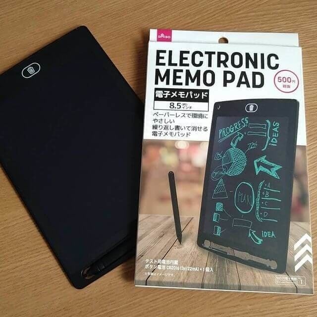 セリア 電子メモパッド レビュー, 電子メモ 100均 セリア, 電子メモパッド 使い勝手, 電子メモ 代用 メモ帳, 100均 文房具 レビュー