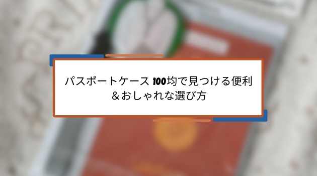パスポートケースを100均で選ぶコツ