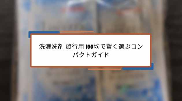洗濯洗剤 旅行用 100均で賢く選ぶコンパクトガイド