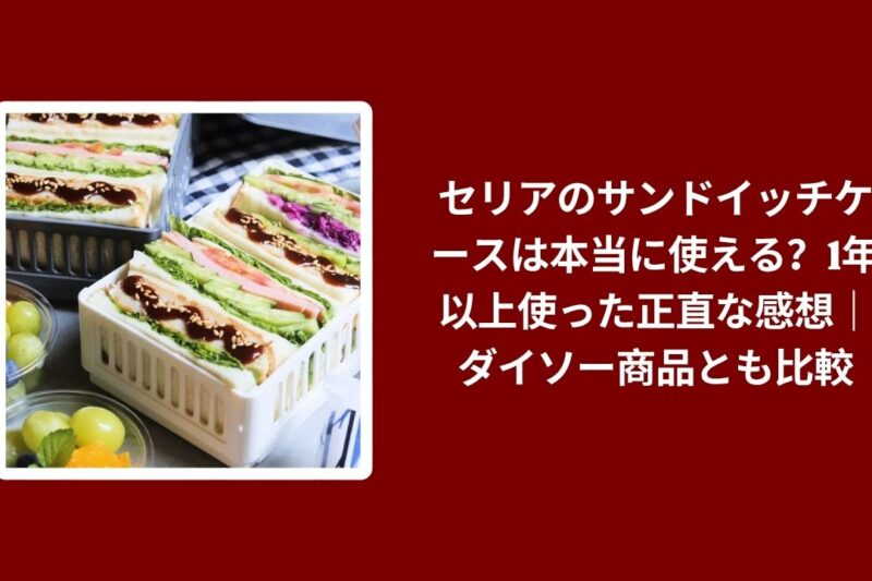 セリア サンドイッチケース 使える レビュー, サンドイッチケース セリア 1年以上 使用感, セリア ダイソー サンドイッチケース 比較, サンドイッチケース セリア 実際の感想