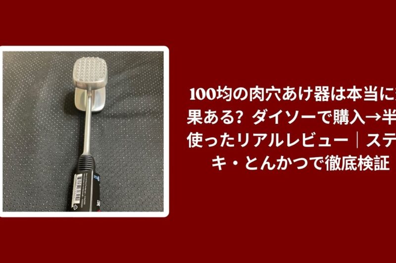 100均 肉穴あけ器 ダイソー 使用レビュー, 肉穴あけ器 100均 ダイソー 半年 使用感, ダイソー 肉穴あけ器 ステーキ とんかつ 検証, 肉穴あけ器 100均 ダイソー 本音レビュー